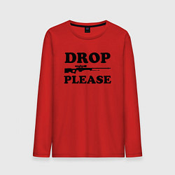 Лонгслив хлопковый мужской Drop Please, цвет: красный