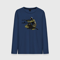 Лонгслив хлопковый мужской CS:GO, цвет: тёмно-синий