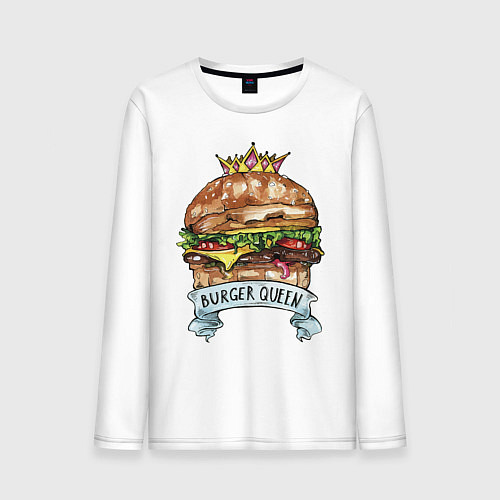 Мужской лонгслив Burger queen / Белый – фото 1