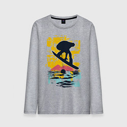 Лонгслив хлопковый мужской Snowboarding, цвет: меланж