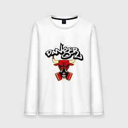 Лонгслив хлопковый мужской Danger Chicago Bulls, цвет: белый