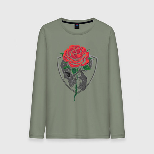 Мужской лонгслив Skull&Rose / Авокадо – фото 1