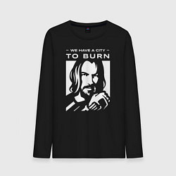 Лонгслив хлопковый мужской WE HAVE A CITY TO BURN, цвет: черный