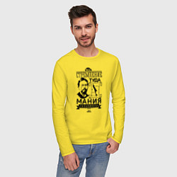 Лонгслив хлопковый мужской Сахалин Чехов цвета желтый — фото 2