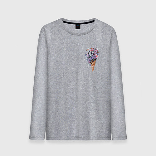 Мужской лонгслив Цветочное мороженое / Меланж – фото 1
