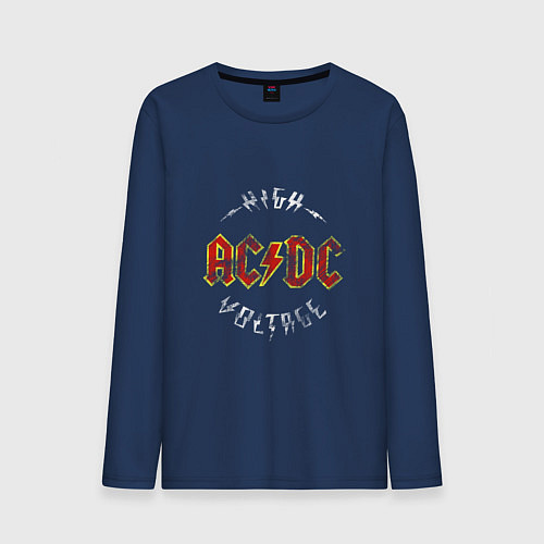 Мужской лонгслив AC DC HIGH VOLTAGE / Тёмно-синий – фото 1