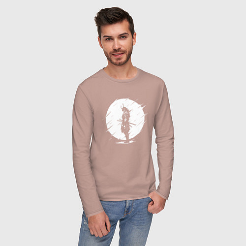 Мужской лонгслив САМУРАИ SAMURAI / Пыльно-розовый – фото 3