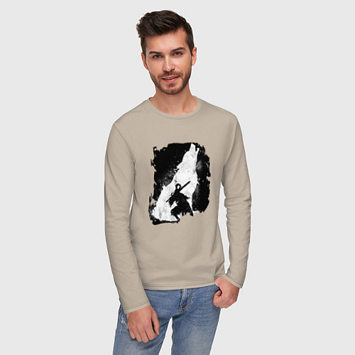 Мужской лонгслив DARK SOULS ТЁМНЫЕ ДУШИ / Миндальный – фото 3