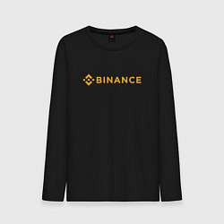 Лонгслив хлопковый мужской BINANCE БИНАНС БИРЖА СПИНА, цвет: черный