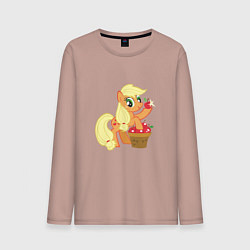 Лонгслив хлопковый мужской Applejack, цвет: пыльно-розовый
