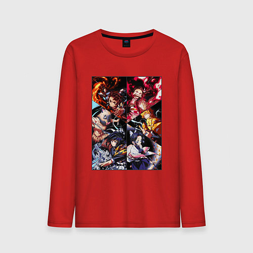 Мужской лонгслив КЛИНОК РАССЕКАЮЩИЙ ДЕМОНОВ / Красный – фото 1