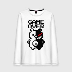 Лонгслив хлопковый мужской MONOKUMA GAME OVER, цвет: белый