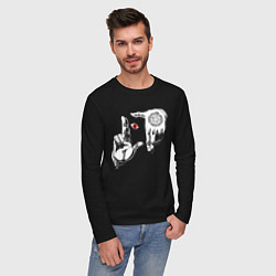 Лонгслив хлопковый мужской Алукард, Хеллсинг, цвет: черный — фото 2