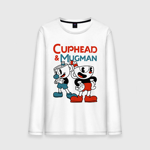 Мужской лонгслив Cuphead & Mugman / Белый – фото 1