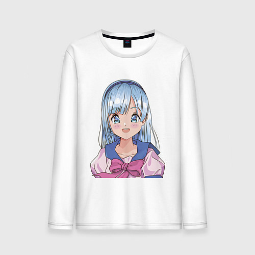 Мужской лонгслив Милая аниме девочка / Белый – фото 1