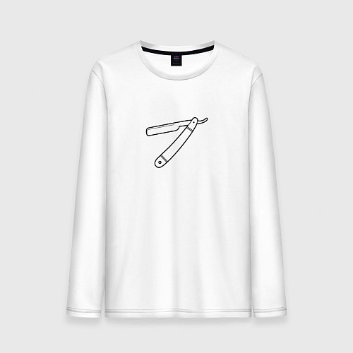 Мужской лонгслив Опасная бритва / Белый – фото 1