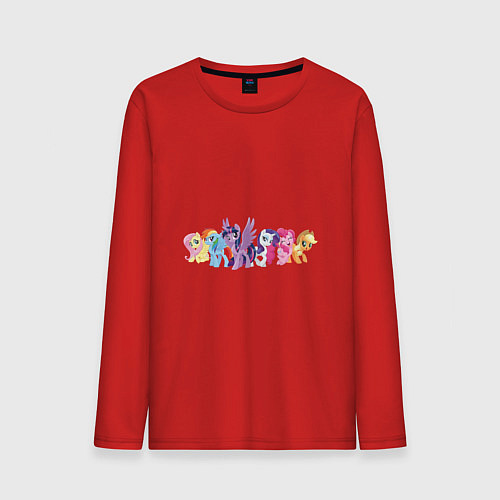 Мужской лонгслив Все пони / Красный – фото 1