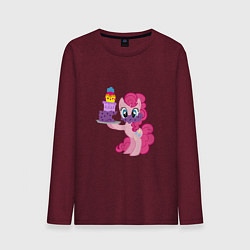 Лонгслив хлопковый мужской My Little Pony Pinkie Pie, цвет: меланж-бордовый