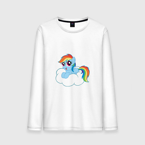 Мужской лонгслив My Little Pony Rainbow Dash / Белый – фото 1