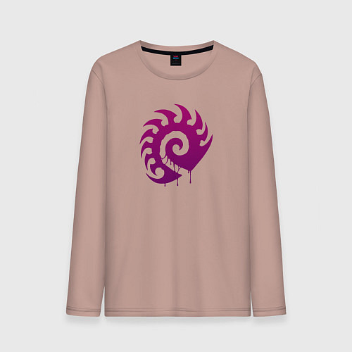 Мужской лонгслив Zerg logo Purple / Пыльно-розовый – фото 1