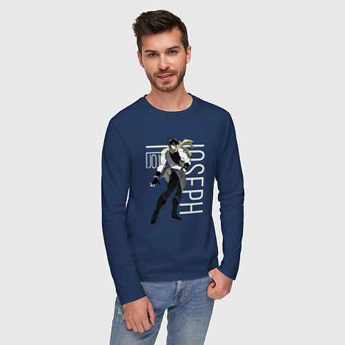 Мужской лонгслив ДжоДжо / Тёмно-синий – фото 3