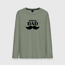 Лонгслив хлопковый мужской Супер Папа, цвет: авокадо