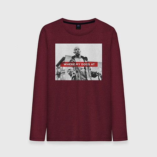 Мужской лонгслив DMX - Where my dogs at / Меланж-бордовый – фото 1
