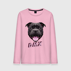 Лонгслив хлопковый мужской DMX Low Poly Boomer Dog, цвет: светло-розовый