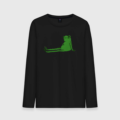 Мужской лонгслив Лягушка приуныла / Черный – фото 1