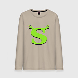 Лонгслив хлопковый мужской Shrek: Logo S, цвет: миндальный