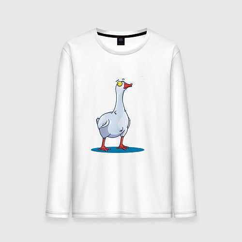 Мужской лонгслив Гусь / Белый – фото 1
