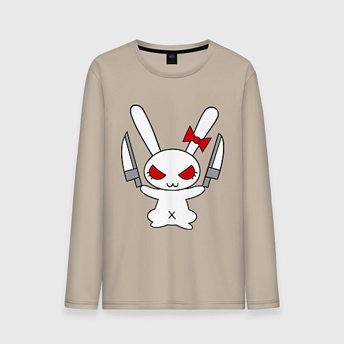 Мужской лонгслив Зайка с ножами / Миндальный – фото 1