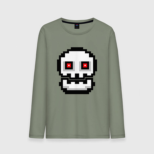 Мужской лонгслив Skull Geometry Dash / Авокадо – фото 1