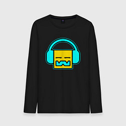 Лонгслив хлопковый мужской Geometry Dash: Music, цвет: черный
