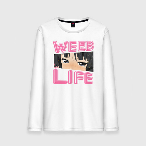 Мужской лонгслив Weeb life / Белый – фото 1