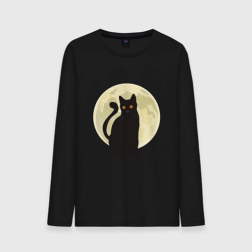 Мужской лонгслив Moon Cat / Черный – фото 1
