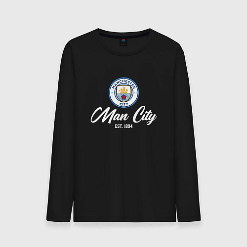 Мужской лонгслив MAN CITY EST 1894 / Черный – фото 1