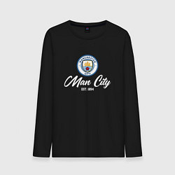 Лонгслив хлопковый мужской MAN CITY EST 1894, цвет: черный