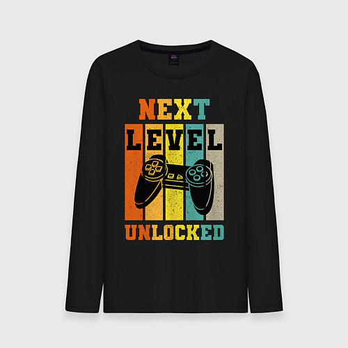 Мужской лонгслив Next level unlocked / Черный – фото 1