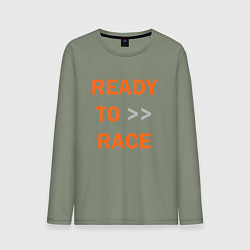 Лонгслив хлопковый мужской KTM READY TO RACE спина Z, цвет: авокадо