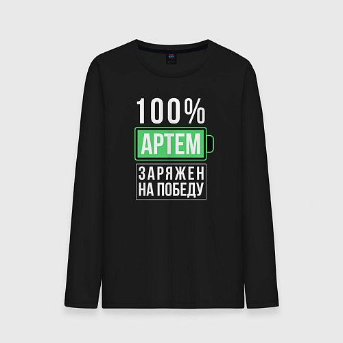 Мужской лонгслив 100% Артем / Черный – фото 1