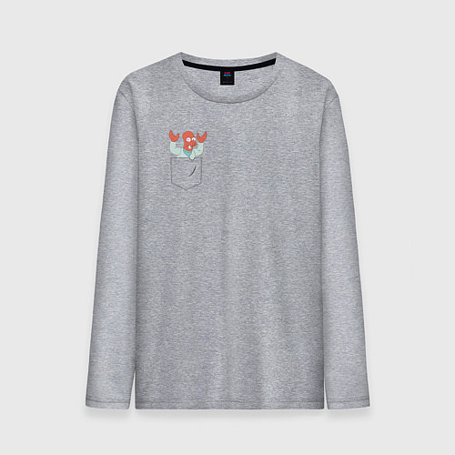 Мужской лонгслив Zoidberg карман / Меланж – фото 1
