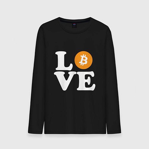 Мужской лонгслив LOVE BITCOIN БИТКОИН БИТОК / Черный – фото 1