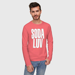 Лонгслив хлопковый мужской Репер - SODA LUV, цвет: коралловый — фото 2