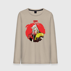 Лонгслив хлопковый мужской Red Tomoe, цвет: миндальный