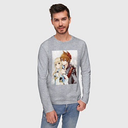 Лонгслив хлопковый мужской Lumine and tartaglia, цвет: меланж — фото 2