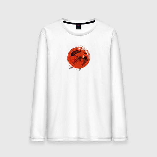 Мужской лонгслив Карпы кои / Белый – фото 1