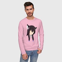 Лонгслив хлопковый мужской Neko Rem, цвет: светло-розовый — фото 2