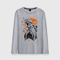Лонгслив хлопковый мужской Ичиго Куросаки, Bleach, цвет: меланж