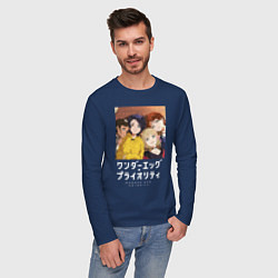 Лонгслив хлопковый мужской Приоритет чудо-яйца, цвет: тёмно-синий — фото 2